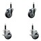 Service Caster 3.5'' Thermoplastic Rubber Wheel Swivel 3/4'' Expanding Stem Caster Set 2 Brakes, 4PK SCC-EX20S3514-TPRB-2-TLB-2-34 - alternate 1